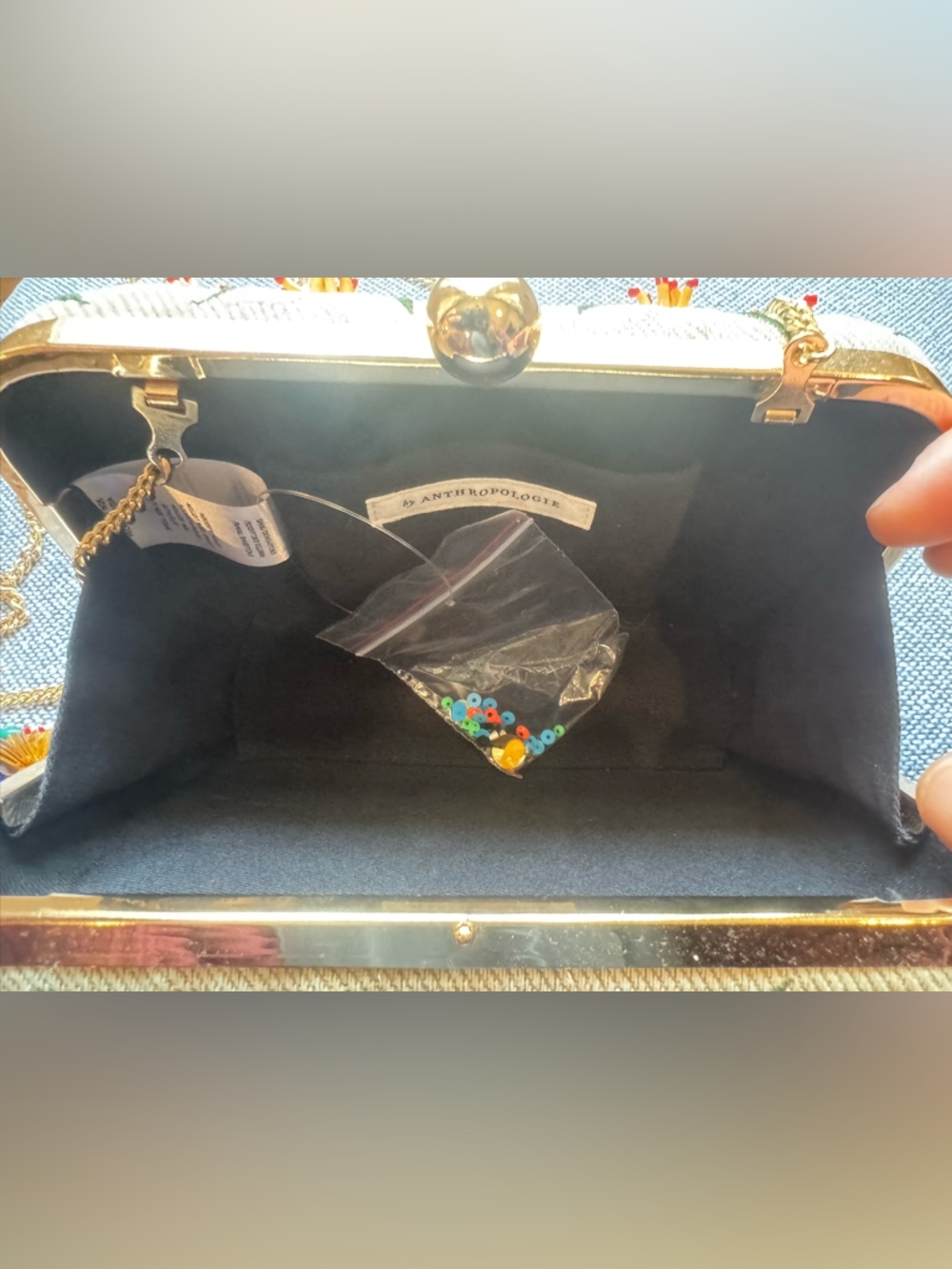 Anthropologie Beaded Bird Clutch - Picture 6 of 6